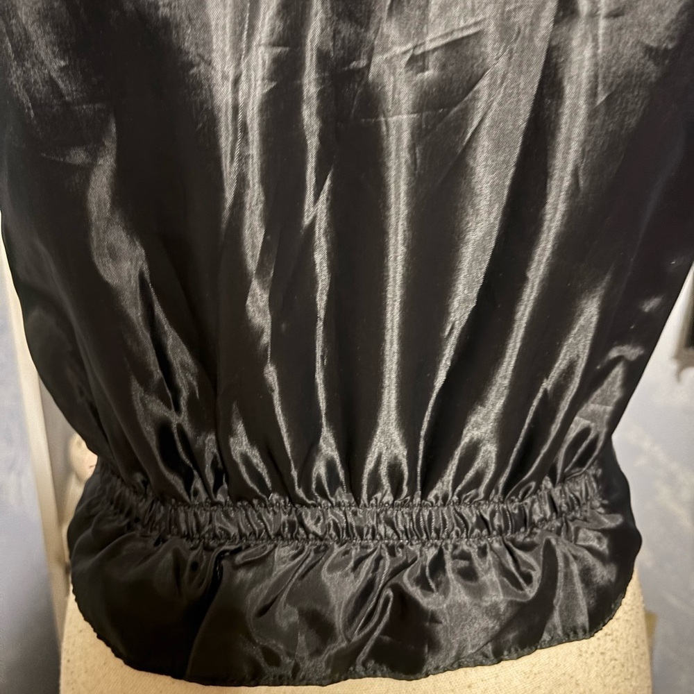 Vintage Runaway Bay Leather Vest Black Button Front Fitted Size S - Picture 9 of 13